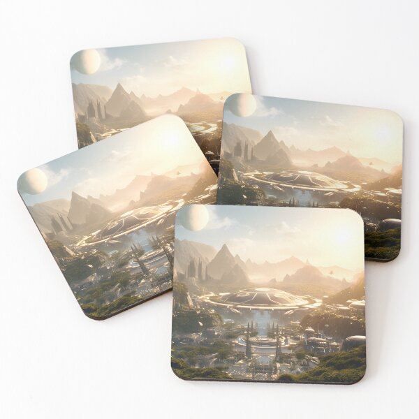 Item preview, Ethereal Futuristic City Sci Fi Landscape Art designed and sold by PeteRascal.
