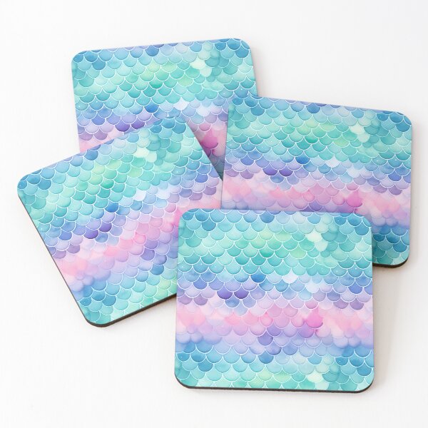 Item preview, Watercolour Mermaid Scales Seamless Pattern designed and sold by PatternStudios.