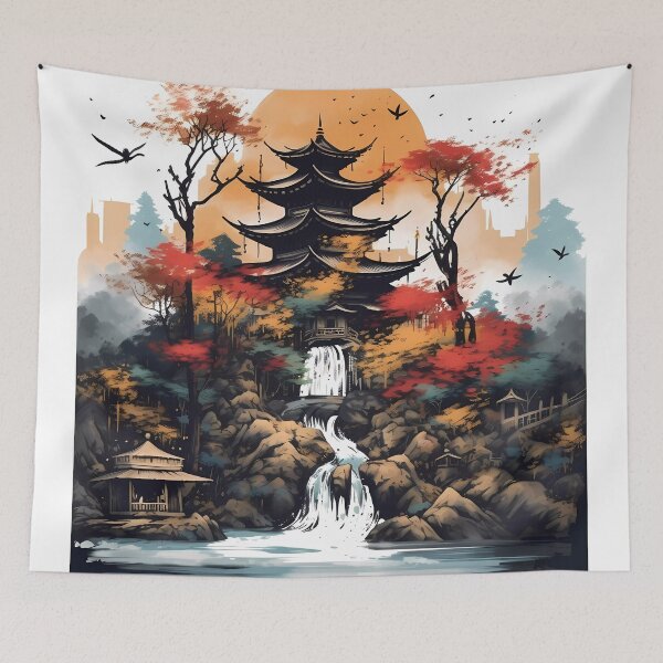 Item preview, Japanese Mountain Landscape designed and sold by SingularityGeek.