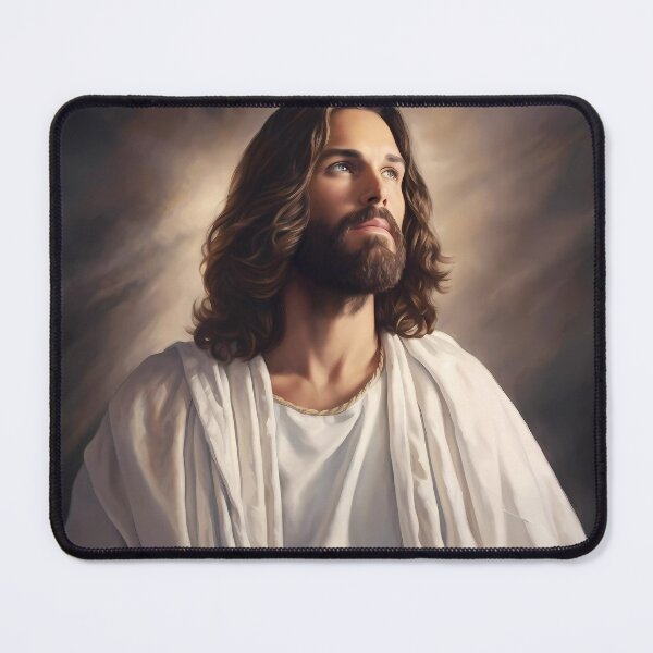 Item preview, Jesus Christ at 20 Years Old, Illuminated in a White Tunic designed and sold by SingularityGeek.