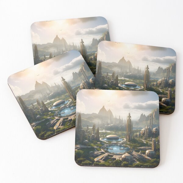 Item preview, Ethereal Futuristic City Sci Fi Landscape Art designed and sold by PeteRascal.