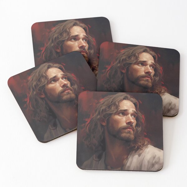 Item preview, Jesus Christ at 25 Years Old with Beautiful Locks, Looking at God the Father to His Left designed and sold by SingularityGeek.