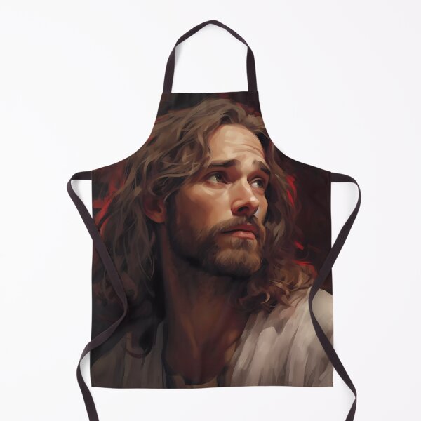 Item preview, Jesus Christ at 25 Years Old with Beautiful Locks, Looking at God the Father to His Left designed and sold by SingularityGeek.