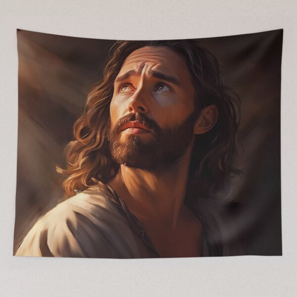 Item preview, Jesus Christ at 30 Years Old with His Face Illuminated by God the Father designed and sold by SingularityGeek.