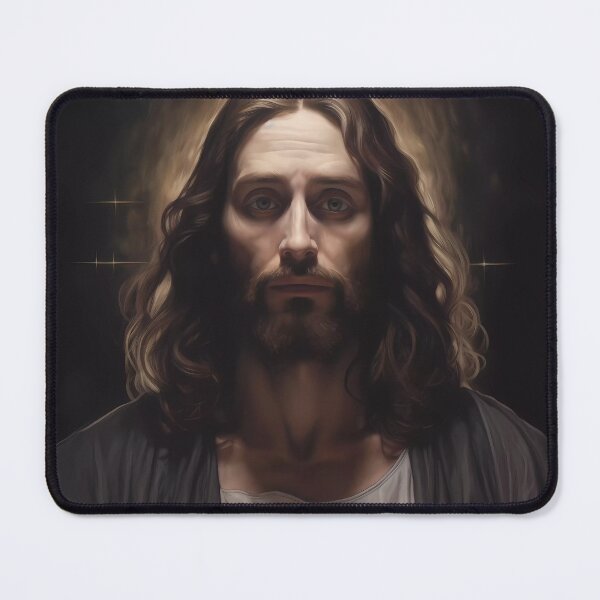 Item preview, Jesus Christ at 33 Years Old in a Portrait with a Majestic Illuminated Background and Face designed and sold by SingularityGeek.