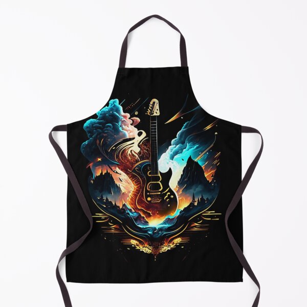 Item preview, Fiery rhythms: guitar in front of a volcano designed and sold by byaz3.