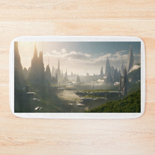 Item preview, Ethereal Futuristic City Sci Fi Landscape Art designed and sold by PeteRascal.