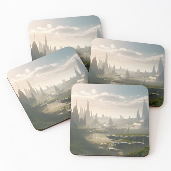 Item preview, Ethereal Futuristic City Sci Fi Landscape Art designed and sold by PeteRascal.