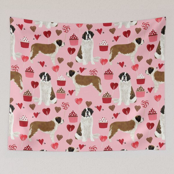 Item preview, Saint Bernard valentines day cupcakes love hearts dog breed pet portrait pure breed unique dogs gifts designed and sold by PetFriendly.