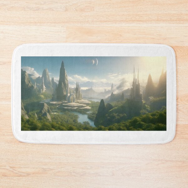 Item preview, Ethereal Futuristic City Sci Fi Landscape Art designed and sold by PeteRascal.
