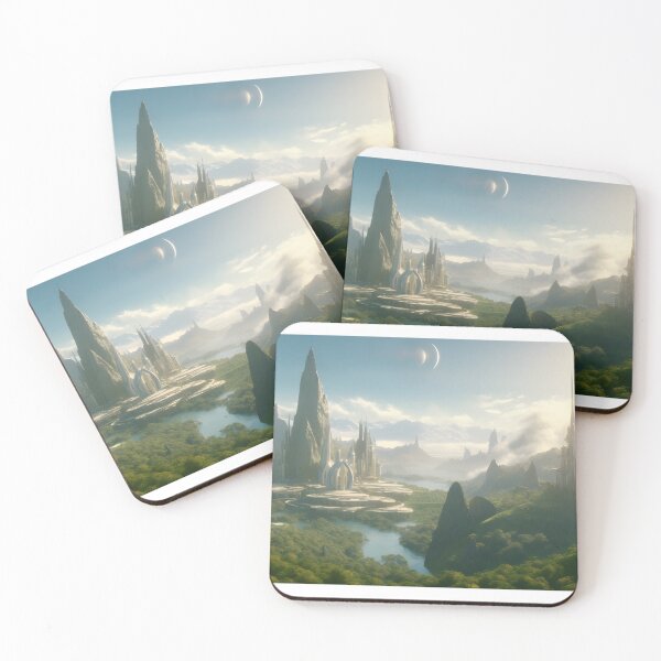 Item preview, Ethereal Futuristic City Sci Fi Landscape Art designed and sold by PeteRascal.