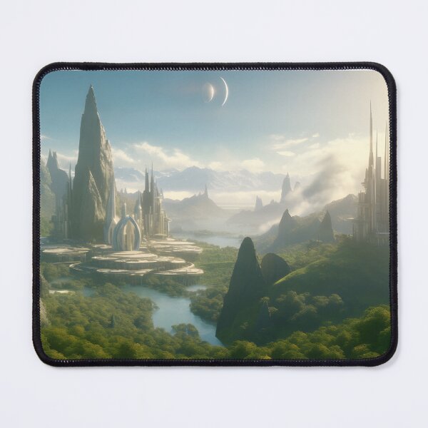 Item preview, Ethereal Futuristic City Sci Fi Landscape Art designed and sold by PeteRascal.