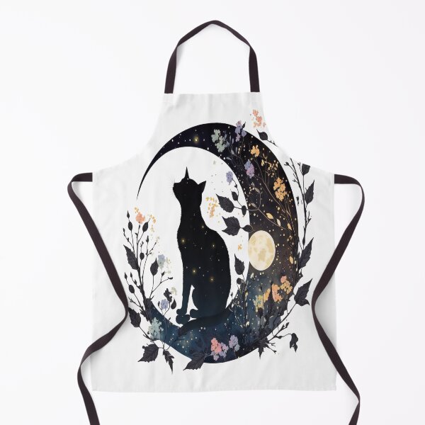 Item preview, Black Cat On Magical Flowered Moon designed and sold by BetOova.