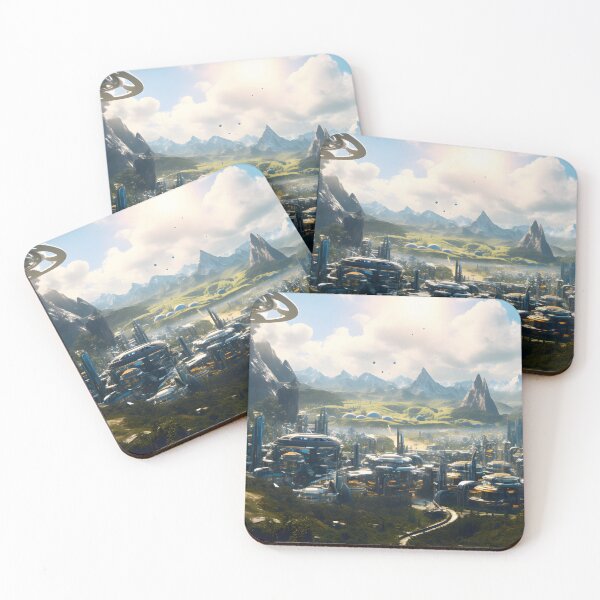 Item preview, Ethereal Futuristic City Sci Fi Landscape Art designed and sold by PeteRascal.