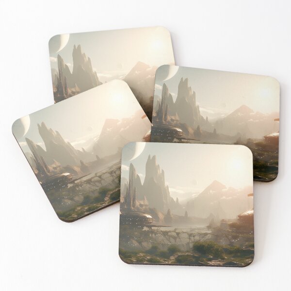 Item preview, Ethereal Futuristic City Sci Fi Landscape Art designed and sold by PeteRascal.