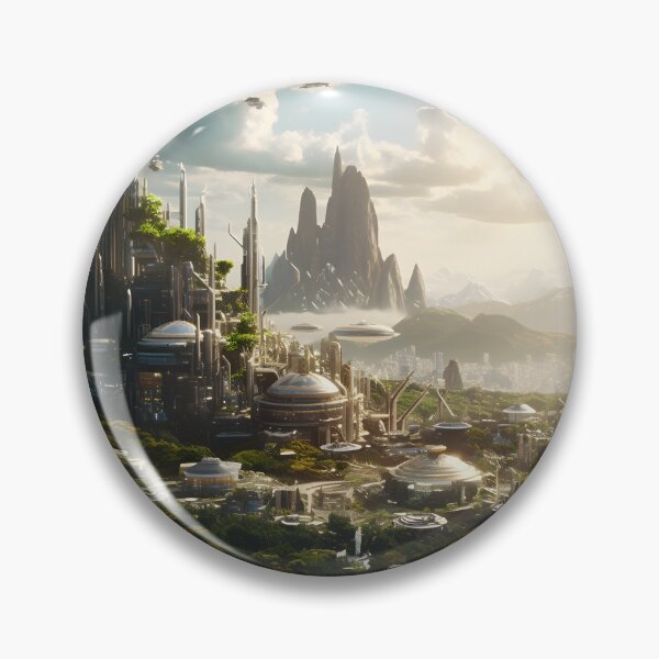 Item preview, Ethereal Futuristic City Sci Fi Landscape Art designed and sold by PeteRascal.