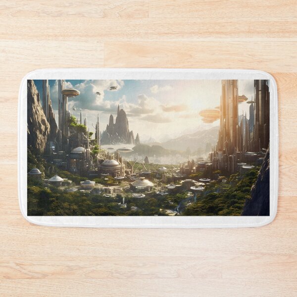 Item preview, Ethereal Futuristic City Sci Fi Landscape Art designed and sold by PeteRascal.