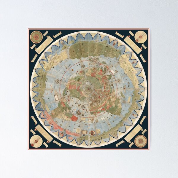 Item preview, Flat Earth Map (1587) - Urbano Monte designed and sold by SALON DES ARTS.