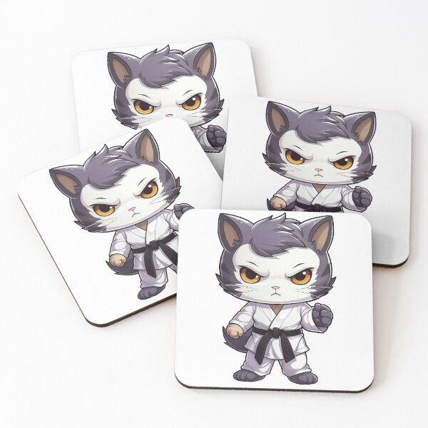 Item preview, Tuxedo cat with karate suit designed and sold by petardera.