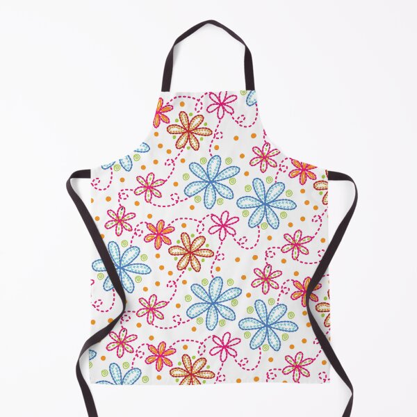 Item preview, Faux Embroidery Floral in Blue, Pink, Green and Orange designed and sold by Aureusglow.