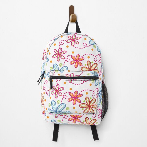 Item preview, Faux Embroidery Floral in Blue, Pink, Green and Orange designed and sold by Aureusglow.