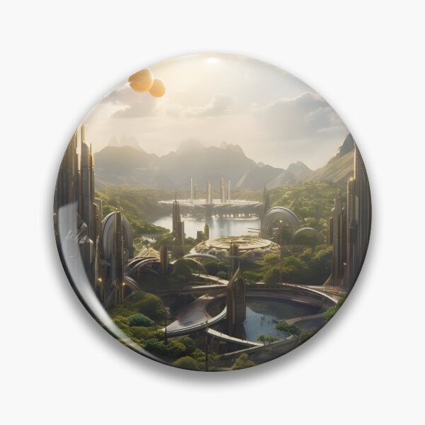 Item preview, Ethereal Futuristic City Sci Fi Landscape Art designed and sold by PeteRascal.