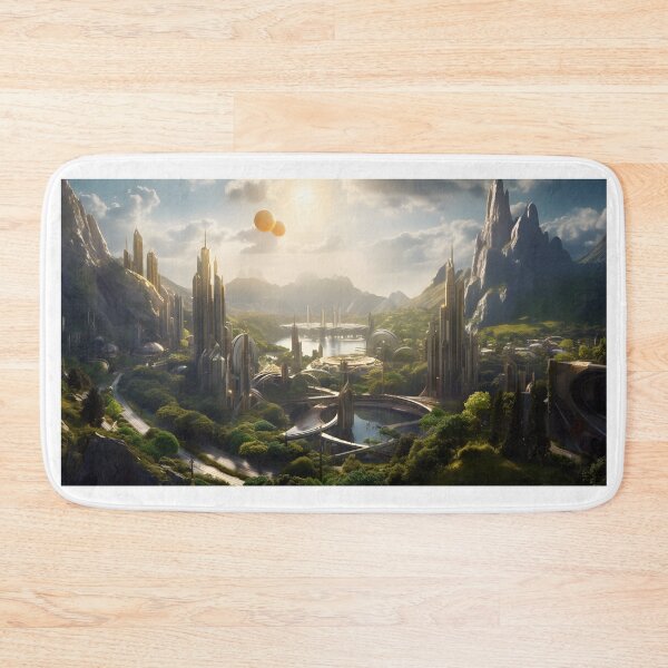 Item preview, Ethereal Futuristic City Sci Fi Landscape Art designed and sold by PeteRascal.