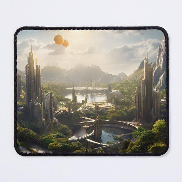 Item preview, Ethereal Futuristic City Sci Fi Landscape Art designed and sold by PeteRascal.