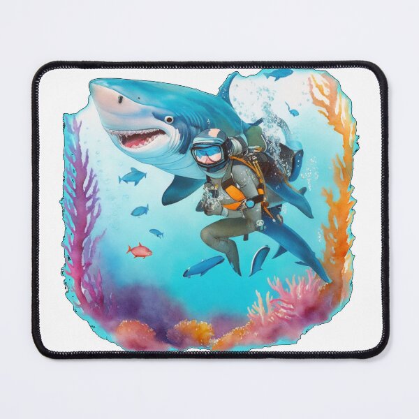 Item preview, A Diver is embarrassed by a Killer Shark designed and sold by SaliyalCreation.