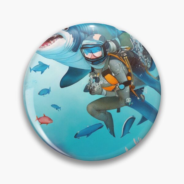 Item preview, A Diver is embarrassed by a Killer Shark designed and sold by SaliyalCreation.
