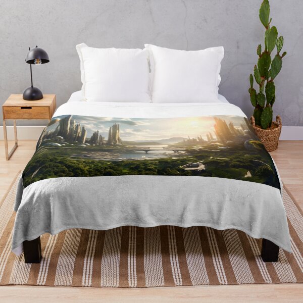 Item preview, Ethereal Futuristic City Sci Fi Landscape Art designed and sold by PeteRascal.