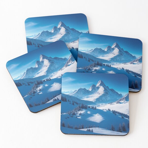 Item preview, The Tranquility of a Mountain Landscape with a Snow-Capped Summit under a Clear, Blue Sky, Ai Generated Art designed and sold by AiGens.