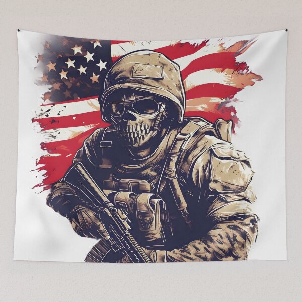 Item preview, Skull American Soldier in Uniform designed and sold by SkullTroops.