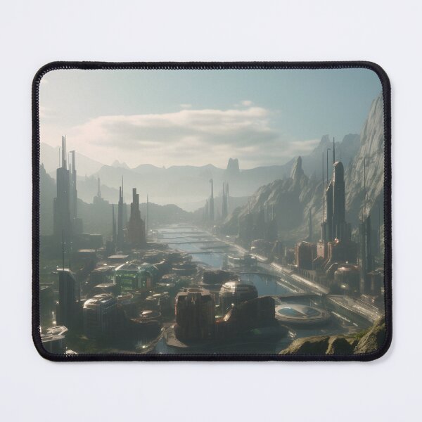 Item preview, Ethereal Futuristic City Sci Fi Landscape Art designed and sold by PeteRascal.