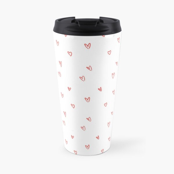 Cute Heart Doodle Pattern Travel Mug