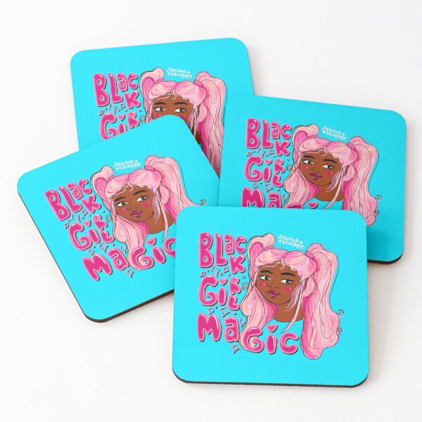 Item preview, Black Girl Magic Pink Hair, Blue, Black Woman y2k, It girl designed and sold by mariahmoniquedesign.