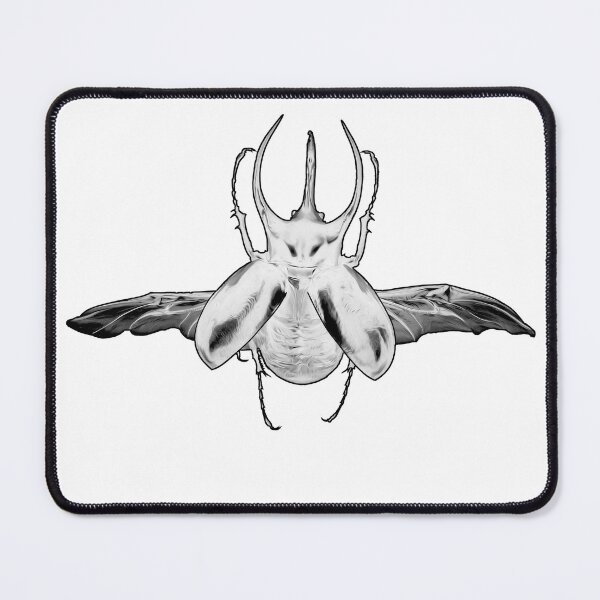 Item preview, Atlas beetle wings in black and white designed and sold by DreamingBeetle.