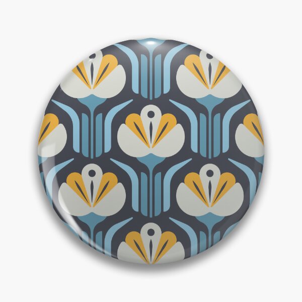 Item preview, KF 0064 F - Retro Vintage Flower Minimalist 70s Modern Geometric Floral Pattern designed and sold by KhakiFinch.
