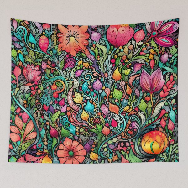 Item preview, Colorful scribble pattern - flowers designed and sold by miss-keysmash.