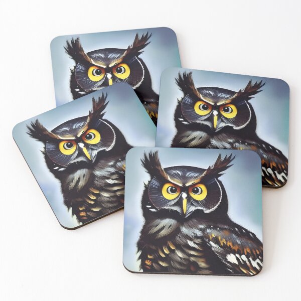 Item preview, Charcoal Black Owl, Ai Generated Art  designed and sold by ACC .