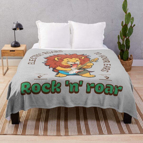 Item preview, Rock n Roar, wild lion rocking electric guitar designed and sold by The Animal Stuff.