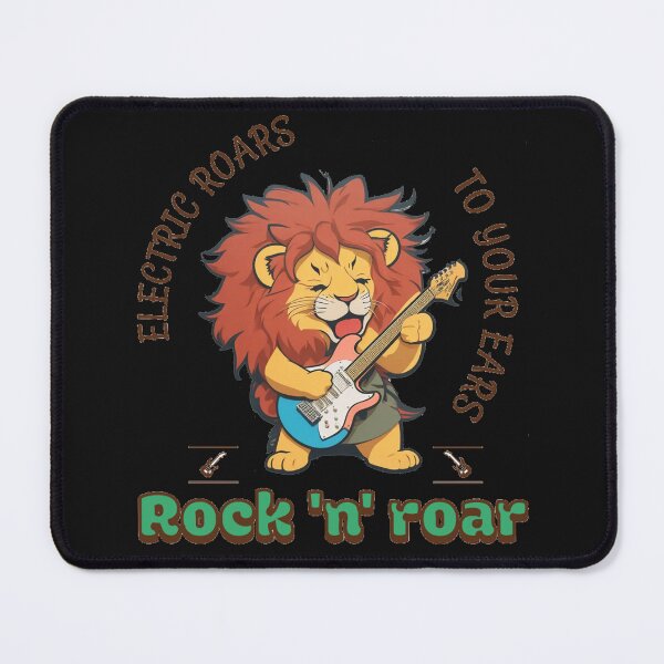 Item preview, Rock n Roar, wild lion rocking electric guitar designed and sold by The Animal Stuff.