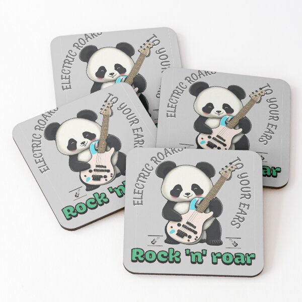 Item preview, Rock n Roar, wild panda bear rocking electric guitar designed and sold by The Animal Stuff.