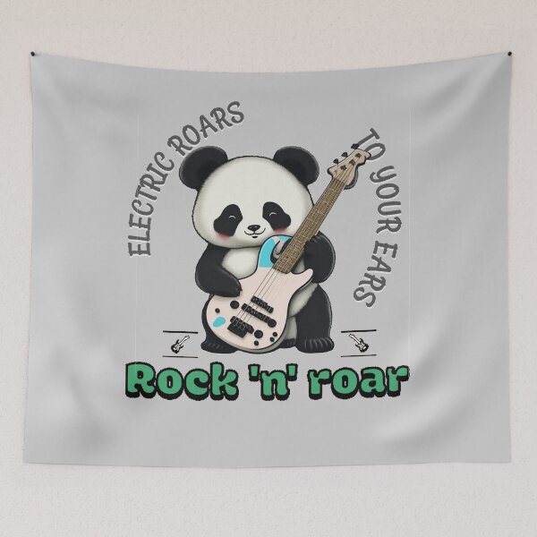 Item preview, Rock n Roar, wild panda bear rocking electric guitar designed and sold by The Animal Stuff.