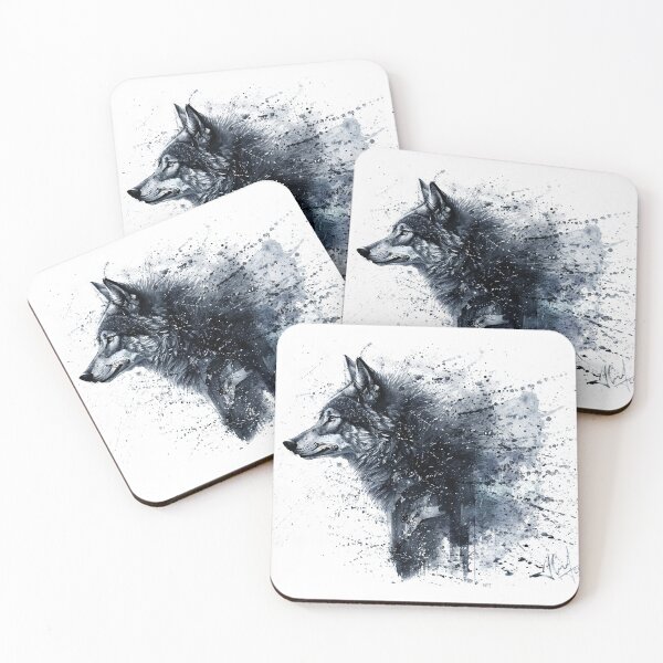 Artikelvorschau, Wolf-Aquarell- und Tuschezeichnung entworfen und verkauft von Kostart.