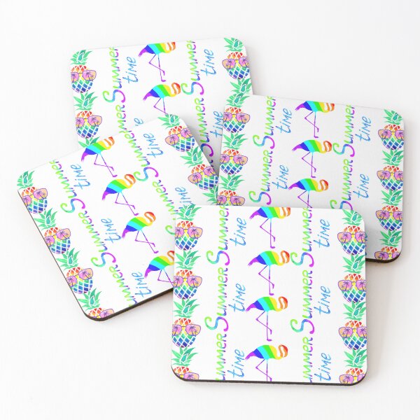Item preview,  Summer pattern with flamingos and pineapples designed and sold by ArtAngiTresors.