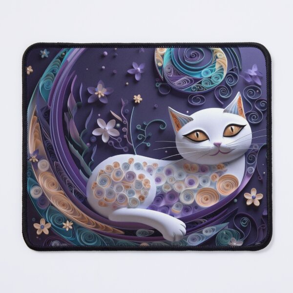 Item preview, Cute cat on the moon with flowers. Colorful background. designed and sold by aiphotosart.
