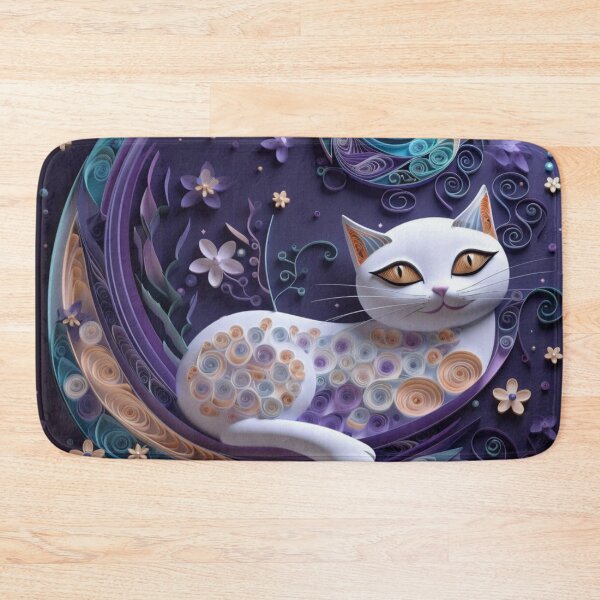 Item preview, Cute cat on the moon with flowers. Colorful background. designed and sold by aiphotosart.