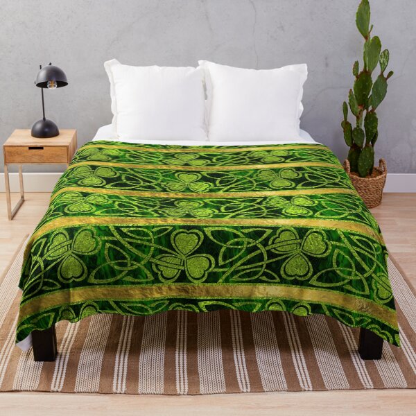 Item preview, Irish Shamrock -Clover Gold and Green pattern designed and sold by k9printart.