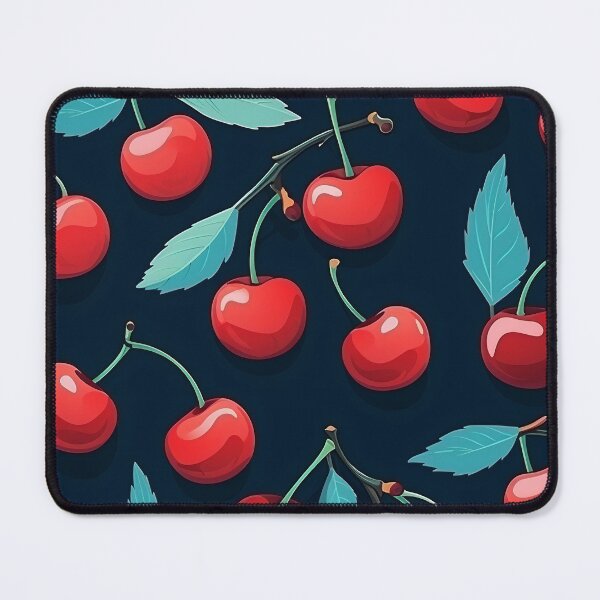 Item preview, Cherries in Blue Background Pattern designed and sold by raviolli000.